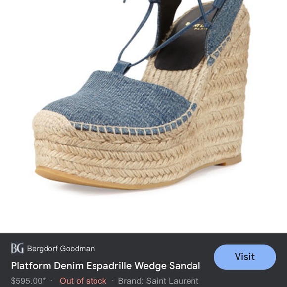 Saint Laurent Paris Resort Denim Espadrille’s, excellent condition, comfy cool - Picture 8 of 8